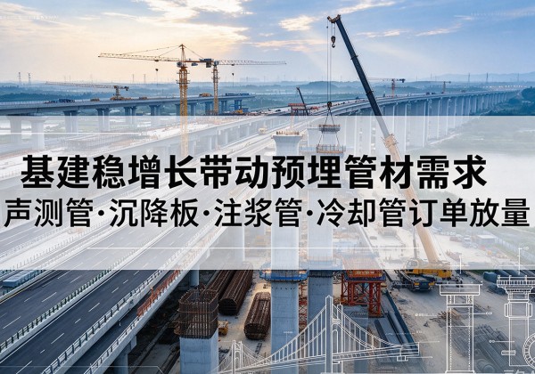 金塔基建稳增长带动预埋监测管材需求，声测管、沉降板、注浆管订单持续放量