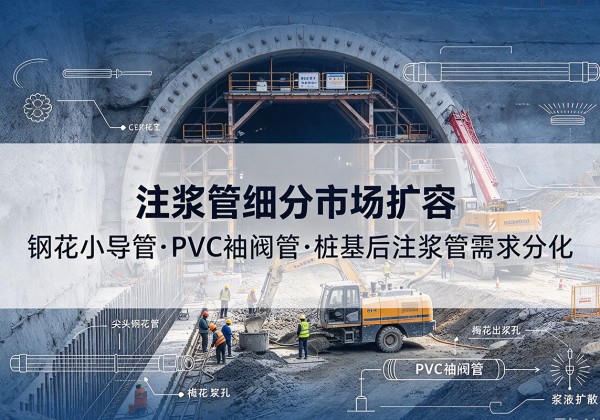 金塔注浆管细分市场扩容，隧道钢花小导管、PVC 袖阀管、桩基后注浆管需求分化
